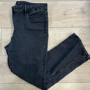 3X1 NYC Grey Straight Jean with Zippers at Ankles Dark Grey Wash